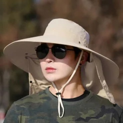 Sun Hat Bucket Hat Fishing Hat Hat UV Sun Protection Sunscreen Quick Dry Summer Spring Wide Brim with Face Cover & Neck Flap Men's Women's Fishing Activity