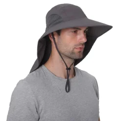 Sun Hat Bucket Hat Fishing Hat Hat with Neck Flap Cover Packable Waterproof Summer Wide Brim Men's Fishing Activity