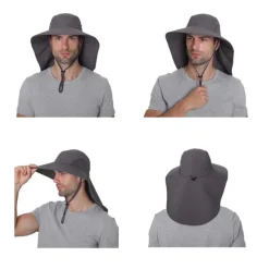 Sun Hat Bucket Hat Fishing Hat Hat with Neck Flap Cover Packable Waterproof Summer Wide Brim Men's Fishing Activity