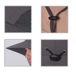 Sun Hat Bucket Hat Fishing Hat Hat with Neck Flap Cover Packable Waterproof Summer Wide Brim Men's Fishing Activity