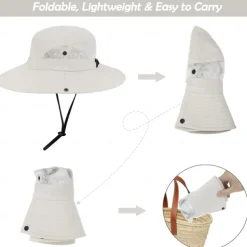 Sun Hat Bucket Hat Fishing Hat Hat Waterproof Portable UV Sun Protection Summer Men's Women's Fishing Activity