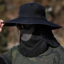 Sun Hat Bucket Hat Fishing Hat Hat UV Sun Protection Sunscreen UV Protection Summer Spring Wide Brim with Face Cover & Neck Flap Men's Women's Fishing Activity