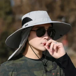 Sun Hat Bucket Hat Fishing Hat Hat UV Sun Protection Sunscreen UV Protection Summer Spring Wide Brim with Face Cover & Neck Flap Men's Women's Fishing Activity