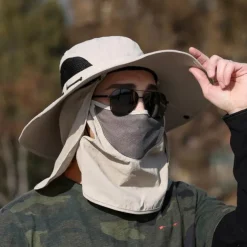 Sun Hat Bucket Hat Fishing Hat Hat UV Sun Protection Sunscreen UV Protection Summer Spring Wide Brim with Face Cover & Neck Flap Men's Women's Fishing Activity