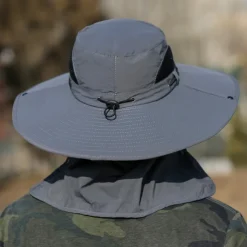 Sun Hat Bucket Hat Fishing Hat Hat UV Sun Protection Sunscreen UV Protection Summer Spring Wide Brim with Face Cover & Neck Flap Men's Women's Fishing Activity