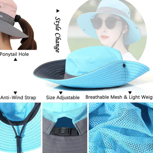 Sun Hat Bucket Hat Hat Packable UV Protection Quick Dry Summer Spring Wide Brim
