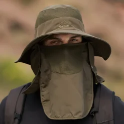 Sun Hat Bucket Hat Hat with Neck Face Flap Cover Packable Anti-Mosquito Summer Spring Wide Brim