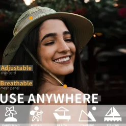 Sun Hat Fishing Hat Hat Packable UPF50+ UV Protection Summer Wide Brim Men's Women's