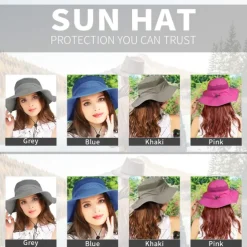 Sun Hat Fishing Hat Hat Packable UPF50+ UV Protection Summer Wide Brim Men's Women's