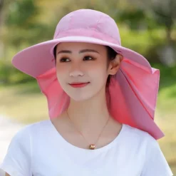 Sun Hat Fishing Hat Hiking Hat Hat Portable UV Sun Protection UPF50+ Summer Wide Brim with Neck Flap Women's Fishing Activity