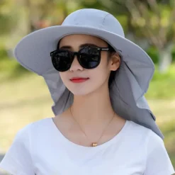Sun Hat Fishing Hat Hiking Hat Hat Portable UV Sun Protection UPF50+ Summer Wide Brim with Neck Flap Women's Fishing Activity