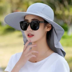 Sun Hat Fishing Hat Hiking Hat Hat Portable UV Sun Protection UPF50+ Summer Wide Brim with Neck Flap Women's Fishing Activity