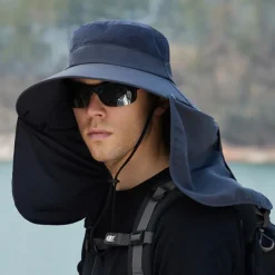 Sun Hat Fishing Hat Hiking Hat Hat Waterproof UV Sun Protection Sunscreen Summer Spring Wide Brim with Neck Flap Men's Women's Fishing Activity