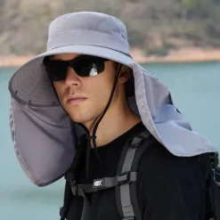 Sun Hat Fishing Hat Hiking Hat Hat Waterproof UV Sun Protection Sunscreen Summer Spring Wide Brim with Neck Flap Men's Women's Fishing Activity