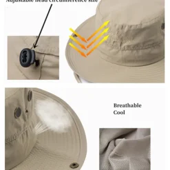 Sun Hat Fishing Hat Hiking Hat Hat Portable UV Sun Protection Sunscreen Summer Spring Autumn / Fall Wide Brim Men's Women's Camping / Hiking Activity