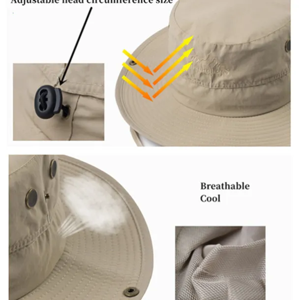 Sun Hat Fishing Hat Hiking Hat Hat Portable UV Sun Protection Sunscreen Summer Spring Autumn / Fall Wide Brim Men's Women's Camping / Hiking Activity