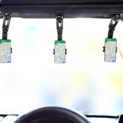 Sun Visor Cell Phone Holder 360° Rotatable Multifunctional Sunvisor Hanging Clip Bracket Cell Phone Mount For 7 Inch Telephone