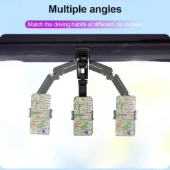 Sun Visor Cell Phone Holder 360° Rotatable Multifunctional Sunvisor Hanging Clip Bracket Cell Phone Mount For 7 Inch Telephone