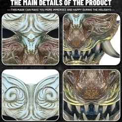 Sun Wukong Halloween Mask Black Myth: Wukong Carnival Mask Scary Costume Adults' Unisex Halloween Carnival Easy Halloween Costumes Dress Up