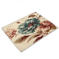 Sunflowers Placemats Heat Resistant Farmhouse Table Place Mat Stain Resistant Placemat, Placemat for Wedding Kitchen Dining Table Decoration Indoor Outdoor