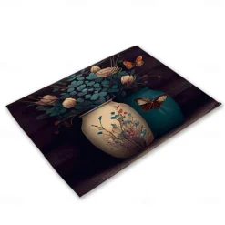 Sunflowers Placemats Heat Resistant Farmhouse Table Place Mat Stain Resistant Placemat, Placemat for Wedding Kitchen Dining Table Decoration Indoor Outdoor