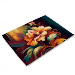 Sunflowers Placemats Heat Resistant Farmhouse Table Place Mat Stain Resistant Placemat, Placemat for Wedding Kitchen Dining Table Decoration Indoor Outdoor