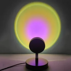 Sunset Projector Lamp, USB Powered Rainbow Sunset Atmosphere Lamp, 180 Degrees Rotation for Living Room Bedroom Bedside Lamp
