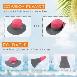 Sunshade Hat UV Protection Wide Brim Beach Cap Foldable Ponytail Bucket Fishing Hat Beach Cap for Fishing Hiking Gardening Outdoor