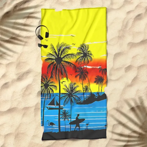 Sunshine and Beach Beach Towel Premium Quality Ultra Soft Absorbent Lightweight Durable Quick Drying Vibrant Design Perfect for Beach Pool Sunbathing Travel Summer Accessory Comfortable and Stylish