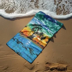 Sunshine and Beach Beach Towel Premium Quality Ultra Soft Absorbent Lightweight Durable Quick Drying Vibrant Design Perfect for Beach Pool Sunbathing Travel Summer Accessory Comfortable and Stylish