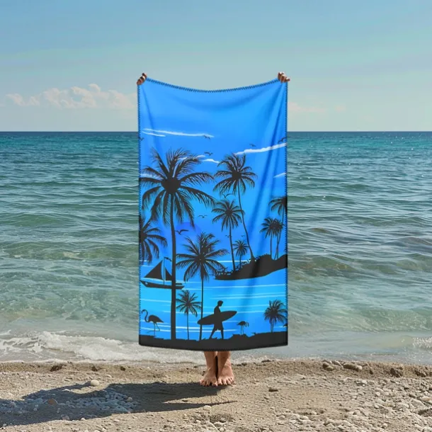 Sunshine and Beach Beach Towel Premium Quality Ultra Soft Absorbent Lightweight Durable Quick Drying Vibrant Design Perfect for Beach Pool Sunbathing Travel Summer Accessory Comfortable and Stylish