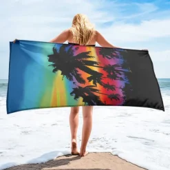 Sunshine and Beach Beach Towel Premium Quality Ultra Soft Absorbent Lightweight Durable Quick Drying Vibrant Design Perfect for Beach Pool Sunbathing Travel Summer Accessory Comfortable and Stylish