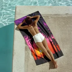 Sunshine and Beach Beach Towel Premium Quality Ultra Soft Absorbent Lightweight Durable Quick Drying Vibrant Design Perfect for Beach Pool Sunbathing Travel Summer Accessory Comfortable and Stylish
