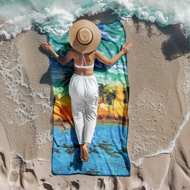 Sunshine and Beach Beach Towel Premium Quality Ultra Soft Absorbent Lightweight Durable Quick Drying Vibrant Design Perfect for Beach Pool Sunbathing Travel Summer Accessory Comfortable and Stylish