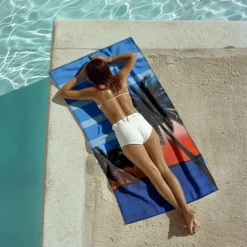 Sunshine and Beach Beach Towel Premium Quality Ultra Soft Absorbent Lightweight Durable Quick Drying Vibrant Design Perfect for Beach Pool Sunbathing Travel Summer Accessory Comfortable and Stylish
