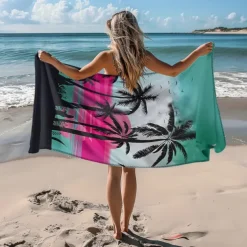 Sunshine and Beach Beach Towel Premium Quality Ultra Soft Absorbent Lightweight Durable Quick Drying Vibrant Design Perfect for Beach Pool Sunbathing Travel Summer Accessory Comfortable and Stylish