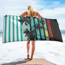 Sunshine and Beach Beach Towel Premium Quality Ultra Soft Absorbent Lightweight Durable Quick Drying Vibrant Design Perfect for Beach Pool Sunbathing Travel Summer Accessory Comfortable and Stylish