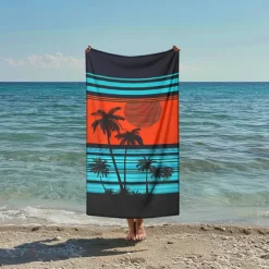 Sunshine and Beach Beach Towel Premium Quality Ultra Soft Absorbent Lightweight Durable Quick Drying Vibrant Design Perfect for Beach Pool Sunbathing Travel Summer Accessory Comfortable and Stylish