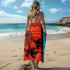 Sunshine and Beach Beach Towel Premium Quality Ultra Soft Absorbent Lightweight Durable Quick Drying Vibrant Design Perfect for Beach Pool Sunbathing Travel Summer Accessory Comfortable and Stylish