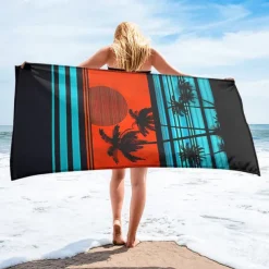 Sunshine and Beach Beach Towel Premium Quality Ultra Soft Absorbent Lightweight Durable Quick Drying Vibrant Design Perfect for Beach Pool Sunbathing Travel Summer Accessory Comfortable and Stylish