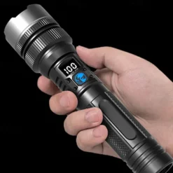Super Bright Flashlight Long Range High Power Lanterns Flashlights White Laser Digital Display Emergency Flashlight Rechargeable Outdoor Strong Light Torch Camping Lights