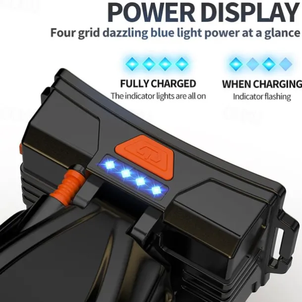 Super Bright Rechargeable High Power Headlamp, LED Headlamp Rechargeable Head Lamp, Outdoor Waterproof Camping Running Portable