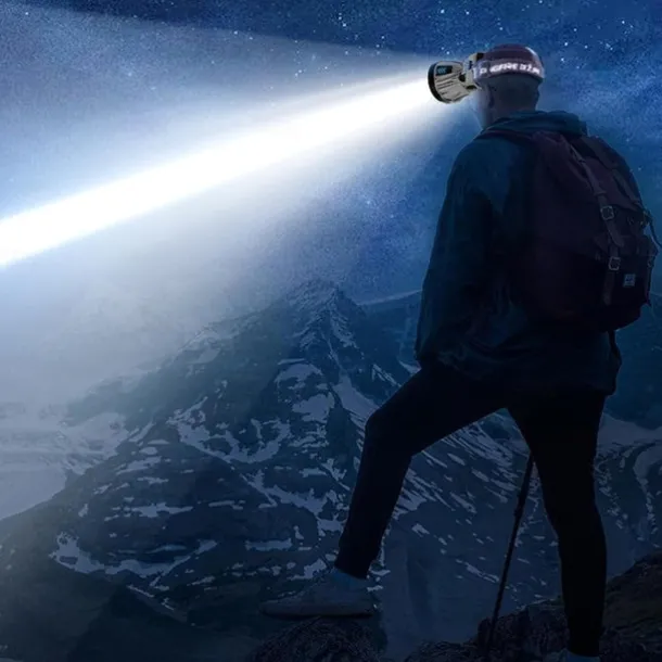 Super Bright Rechargeable High Power Headlamp, LED Headlamp Rechargeable Head Lamp, Outdoor Waterproof Camping Running Portable