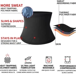Sweat Waist Trainer Body Shaper Shapewear Training Men's Women's Fitness Gym Workout Running Jogging Winter