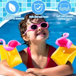 Swim Arm Floaties for Kids Inflatable Swim Armbands Swim Floater Sleeves Swimming Arm Float Rings for Toddler Boys Girls