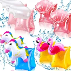 Swim Arm Floaties for Kids Inflatable Swim Armbands Swim Floater Sleeves Swimming Arm Float Rings for Toddler Boys Girls