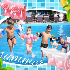 Swim Arm Floaties for Kids Inflatable Swim Armbands Swim Floater Sleeves Swimming Arm Float Rings for Toddler Boys Girls