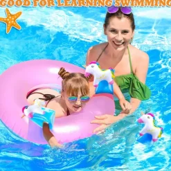 Swim Arm Floaties for Kids Inflatable Swim Armbands Swim Floater Sleeves Swimming Arm Float Rings for Toddler Boys Girls