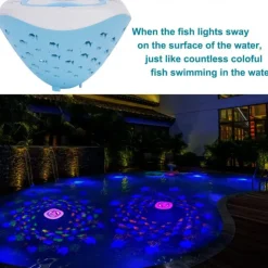 Swimming Floating Pool Light, Submersible LED Pool Light Ocean Fish Pattern Battery Powered RGB Color Changing Underwater Pool Light Pond Hot Tub Landscape Decor for Children's Birthday Gifts 1/2PCS
