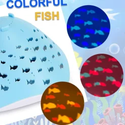 Swimming Floating Pool Light, Submersible LED Pool Light Ocean Fish Pattern Battery Powered RGB Color Changing Underwater Pool Light Pond Hot Tub Landscape Decor for Children's Birthday Gifts 1/2PCS